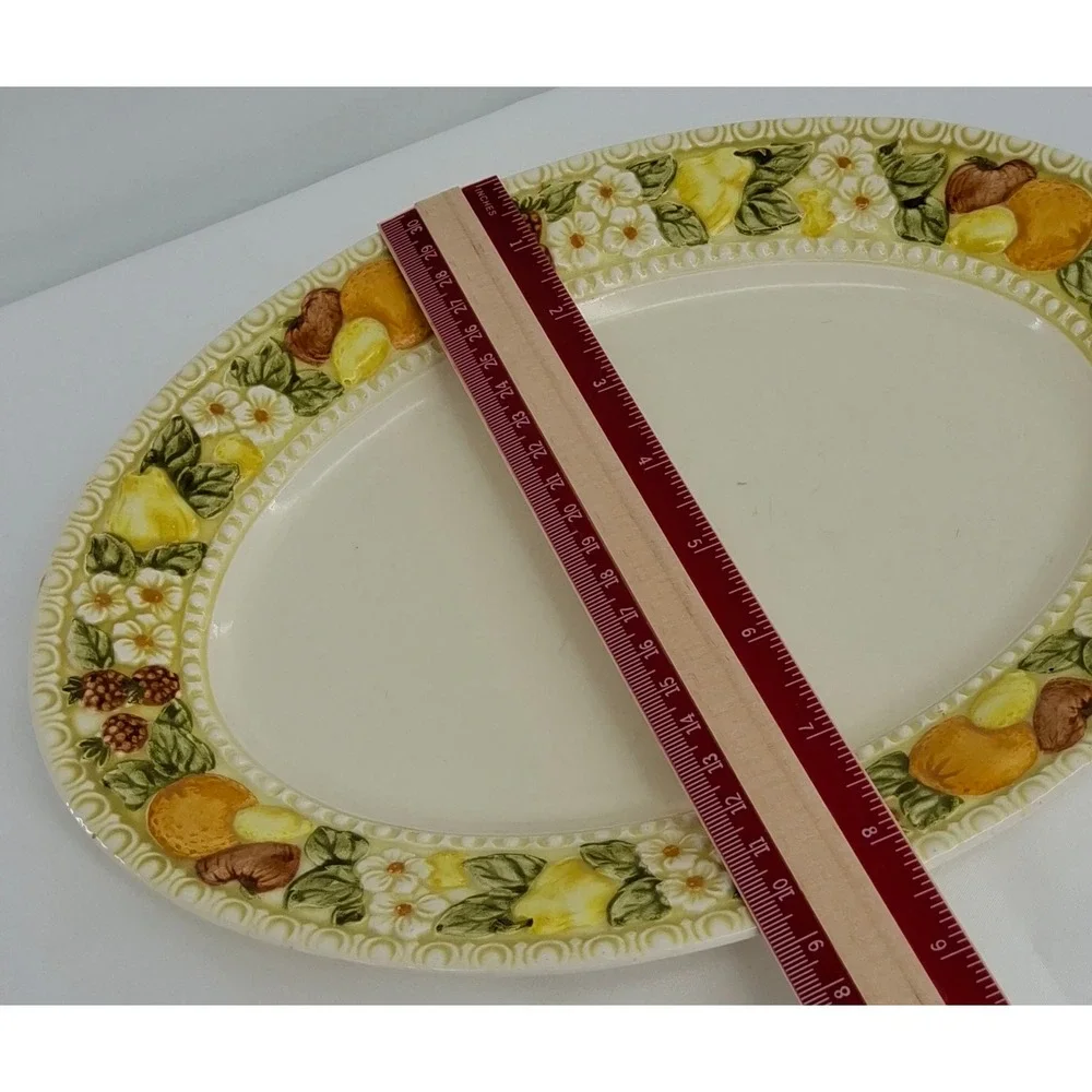Vtg Metlox Poppytrail Vernon Ware Oval Platter Della Robbia 11